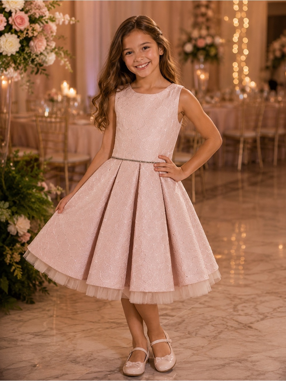 Girls Pink Formal Dress